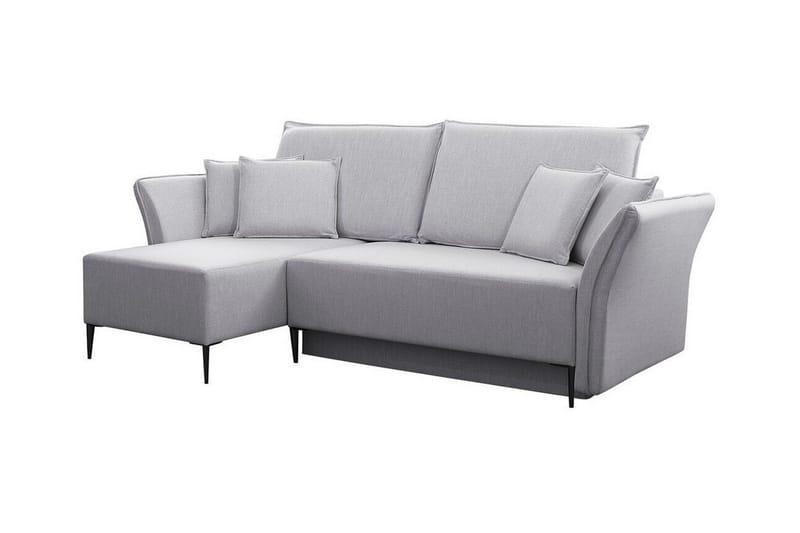 Staffin 3-sits Vänster Hörnbäddsoffa 140x200 cm med Förvaring i Tyg, Grå