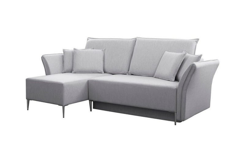 Staffin 3-sits Vänster Hörnbäddsoffa 140x200 cm med Förvaring i Tyg, Grå