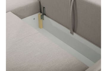 Staffin 3-sits Vänster Hörnbäddsoffa med Divan 140x200 cm i Sammet - Grå - Möbler - Vardagsrum - Bäddsoffor