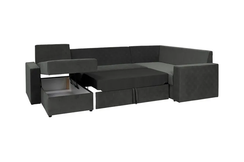 Staffin 4-sits Hörnbäddsoffa Dark grey - Möbler - Vardagsrum - Bäddsoffor - Hörnbäddsoffa
