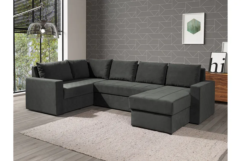 Staffin 4-sits Hörnbäddsoffa Dark grey - Möbler - Vardagsrum - Bäddsoffor - Hörnbäddsoffa