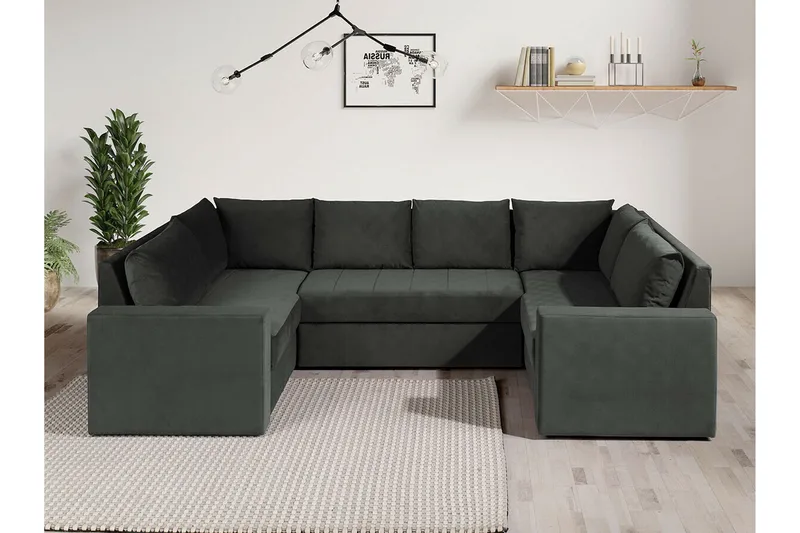 Staffin 4-sits Hörnbäddsoffa Dark grey - Möbler - Vardagsrum - Bäddsoffor - Hörnbäddsoffa