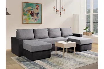 Staffin 4-sits Hörnbäddsoffa Light grey/Dark grey - Möbler - Vardagsrum - Bäddsoffor - U bäddsoffa