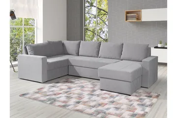 Staffin 4-sits Hörnbäddsoffa Ljusgrå - Möbler - Vardagsrum - Bäddsoffor - Hörnbäddsoffa
