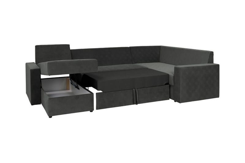 Staffin 4-sits Hörnbäddsoffa NO_BRAND Dark grey - Möbler - Vardagsrum - Bäddsoffor - Hörnbäddsoffa