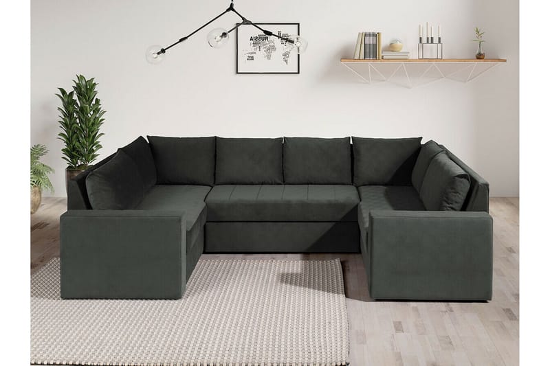 Staffin 4-sits Hörnbäddsoffa NO_BRAND Dark grey - Möbler - Vardagsrum - Bäddsoffor - Hörnbäddsoffa