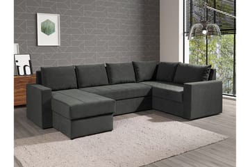 Staffin 4-sits Vänster U-formad Hörnbäddsoffa 140x270 cm med Förvaring i Tyg - Mörkgrå - Möbler - Vardagsrum - Bäddsoffor - Hörnbäddsoffa