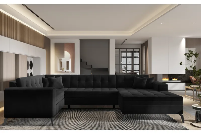 Stonewall Hörnbäddsoffa med Divan Höger - Antracit - Möbler - Vardagsrum - Bäddsoffor - Hörnbäddsoffa