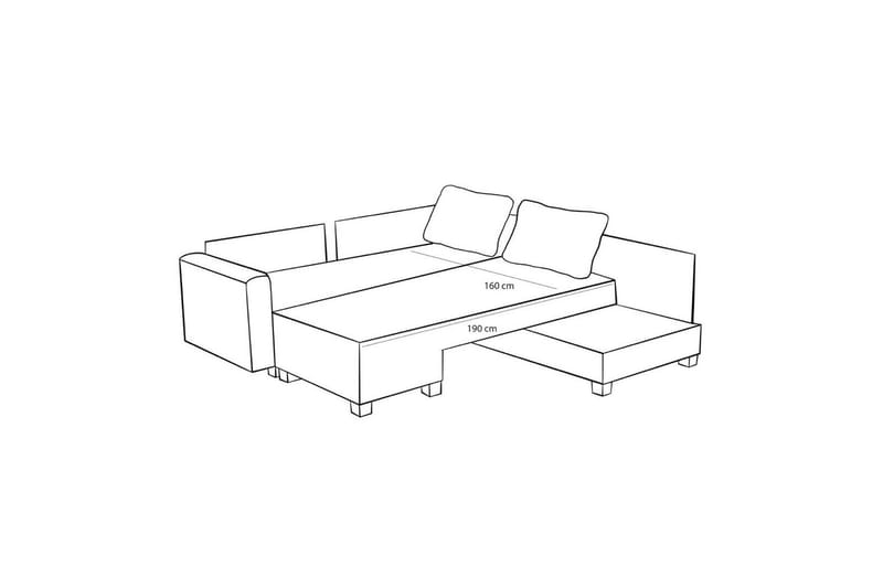 Sufian Hörnbäddsoffa 4-sits - Brun - Möbler - Vardagsrum - Bäddsoffor - Hörnbäddsoffa