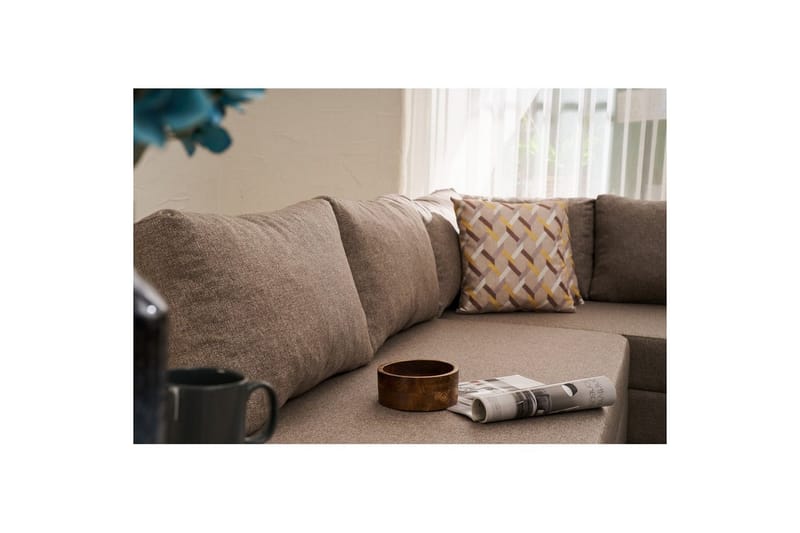 Sufian Hörnbäddsoffa 4-sits - Brun - Möbler - Vardagsrum - Bäddsoffor - Hörnbäddsoffa