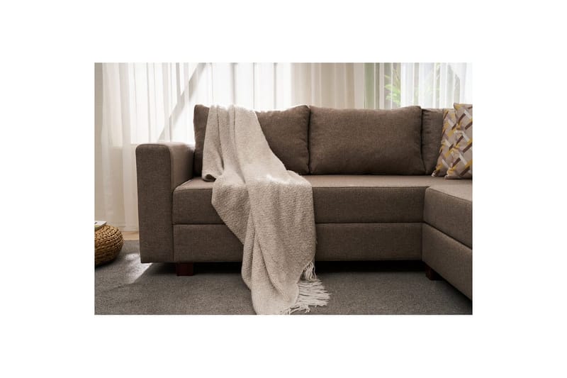 Sufian Hörnbäddsoffa 4-sits - Brun - Möbler - Vardagsrum - Bäddsoffor - Hörnbäddsoffa