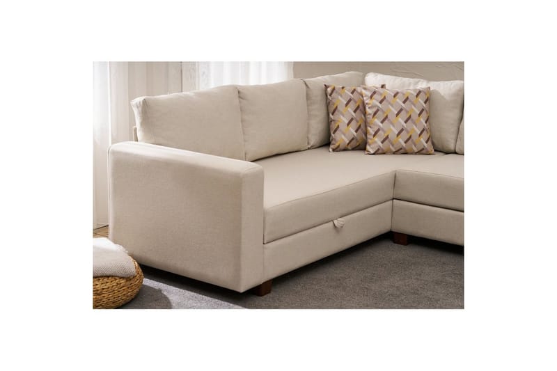 Sufian Hörnbäddsoffa 4-sits - Cremevit - Möbler - Vardagsrum - Bäddsoffor - Hörnbäddsoffa