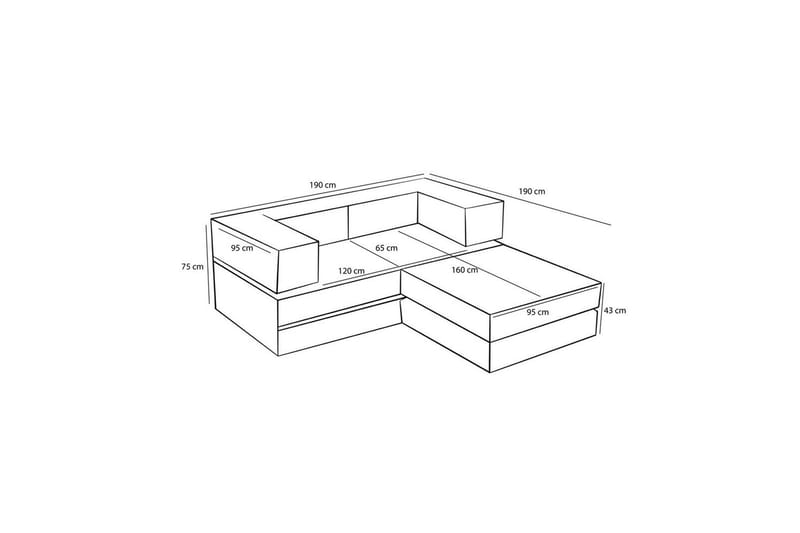Sufian Hörnbäddsoffa med Divan 2-sits - Cremevit - Möbler - Vardagsrum - Bäddsoffor
