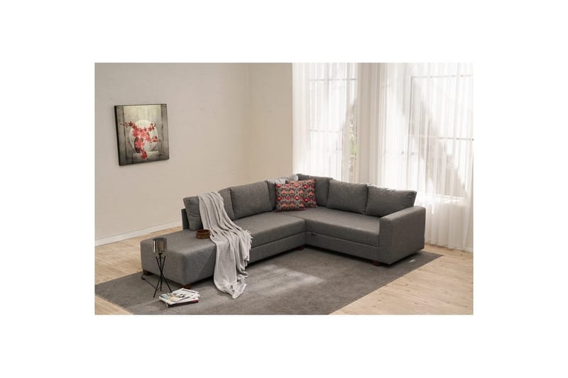 Sufian Soffa med Schäslong 4-sits - Grafitgrå - Möbler - Vardagsrum - Bäddsoffor - Hörnbäddsoffa