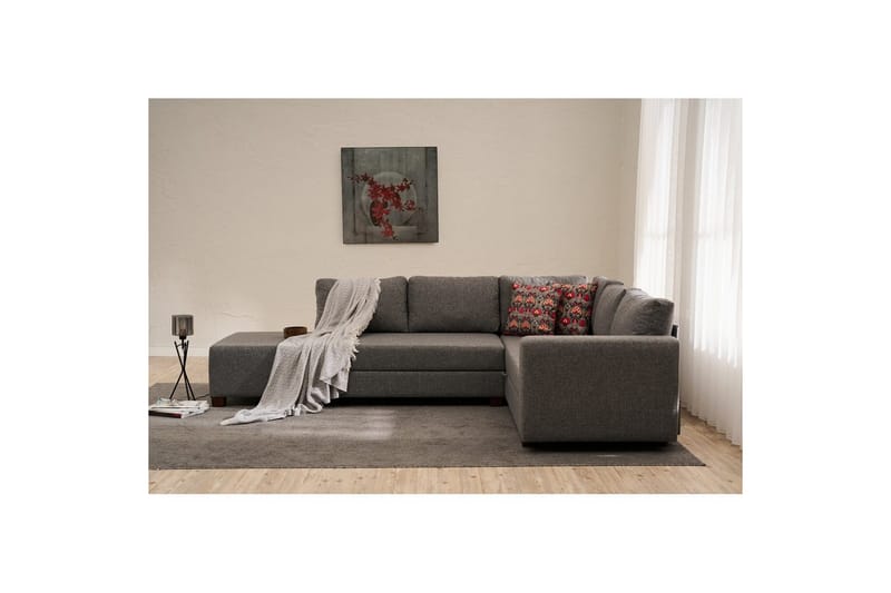 Sufian Soffa med Schäslong 4-sits - Grafitgrå - Möbler - Vardagsrum - Bäddsoffor - Hörnbäddsoffa