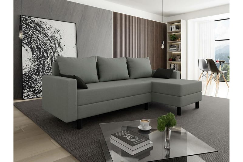 Summerhill Hörnbäddsoffa 3-sits Mörkgrå - Möbler - Vardagsrum - Bäddsoffor - Hörnb�äddsoffa