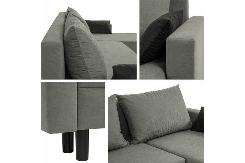 Summerhill Hörnbäddsoffa 3-sits Mörkgrå - Möbler - Vardagsrum - Bäddsoffor - Hörnbäddsoffa