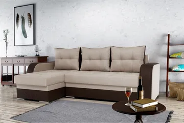 Sydney Divanbäddsoffa 238x140x88 cm - Brun/beige - Möbler - Vardagsrum - Bäddsoffor