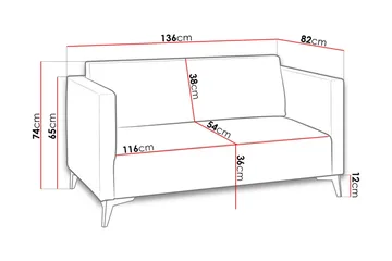 Szafir 2-sits Soffa 82x136 cm - Gul - Möbler - Vardagsrum - Bäddsoffor