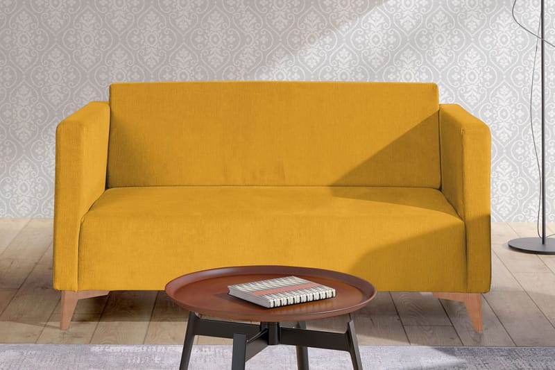 SZAFIR 2-sits Soffa 82x136 cm Trä/Natur - Gul - Möbler - Vardagsrum - Bäddsoffor