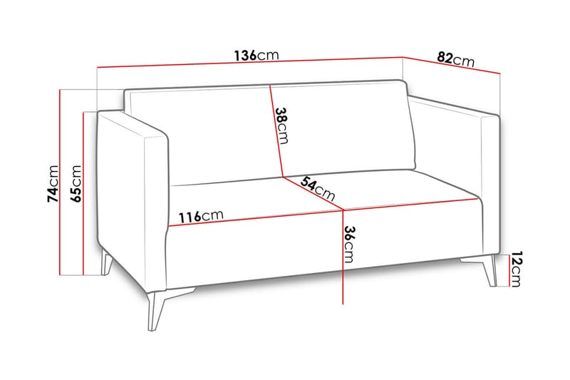 SZAFIR 2-sits Soffa 82x136 cm Trä/Natur - Gul - Möbler - Vardagsrum - Bäddsoffor