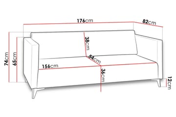 Szafir 3-sits Soffa 82x176 cm - Mörkblå - Möbler - Vardagsrum - Bäddsoffor