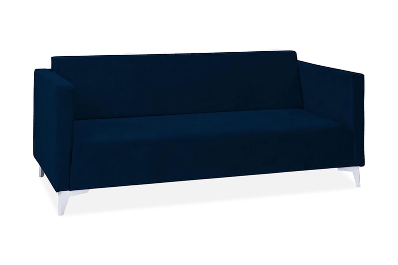 SZAFIR 3-sits Soffa 82x176 cm Vit - Mörkblå - Bäddsoffor - 3-sits bäddsoffa