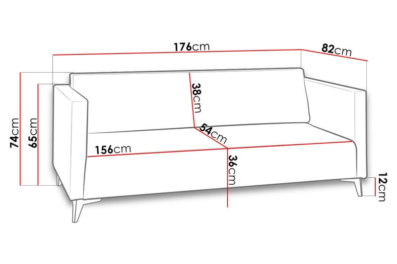 SZAFIR 3-sits Soffa 82x176 cm Vit - Mörkblå - Möbler - Vardagsrum - Bäddsoffor