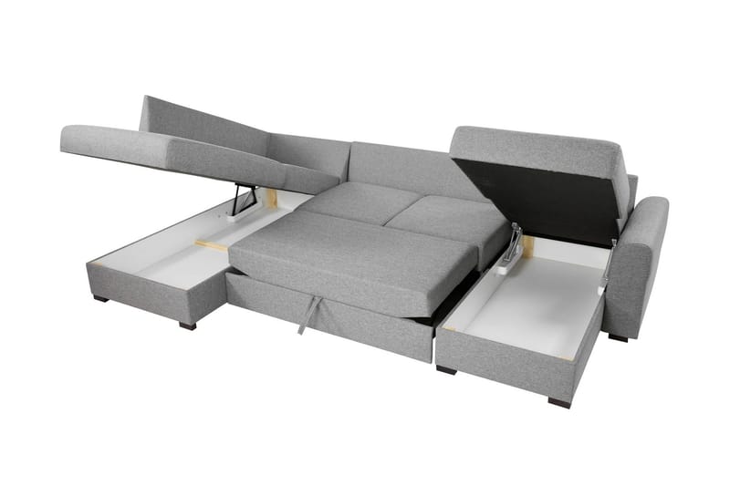 Taberk Bäddsoffa med Divan och Schäslong 4-sits - Beige - Möbler - Vardagsrum - Bäddsoffor - U bäddsoffa