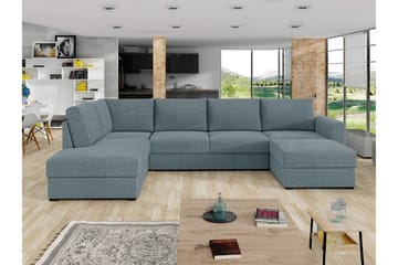 Taberk Bäddsoffa med Divan och Schäslong 4-sits - Grå - Möbler - Vardagsrum - Bäddsoffor - U bäddsoffa