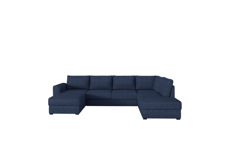 Taberk Bäddsoffa med Divan och Schäslong 4-sits i Chenille, Blå