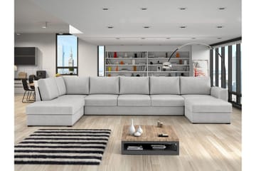 Taberk Bäddsoffa med Divan och Schäslong 5-sits - Grå - Möbler - Vardagsrum - Bäddsoffor - U bäddsoffa
