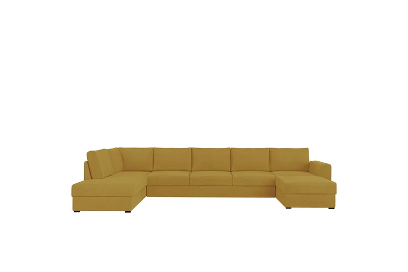 Taberk Bäddsoffa med Divan och Schäslong 5-sits - Gul - Möbler - Vardagsrum - Bäddsoffor - U bäddsoffa