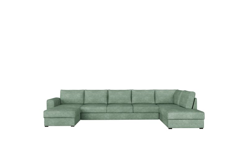 Taberk Bäddsoffa med Divan och Schäslong 5-sits i Bouclé, Grön