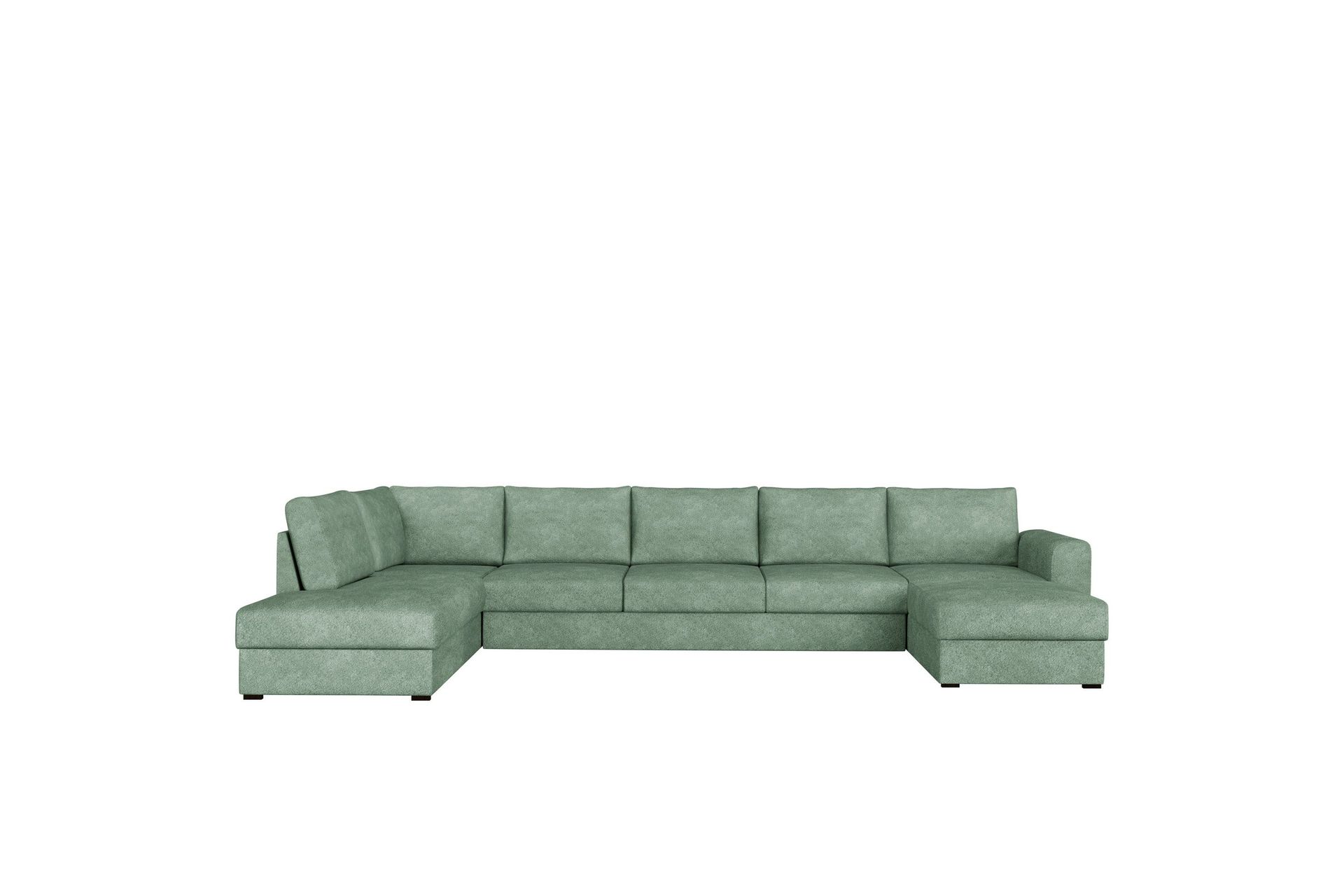 Taberk B&auml;ddsoffa med Divan och Sch&auml;slong 5-sits i Boucl&eacute; - Gr&ouml;n