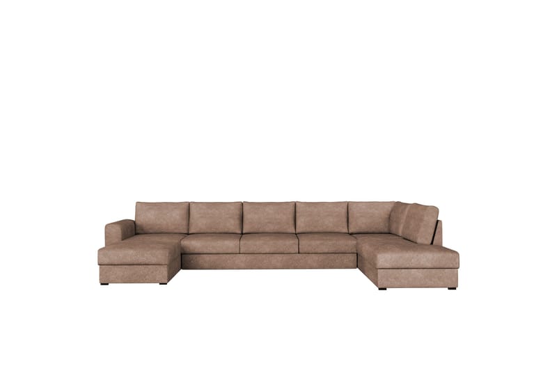 Taberk Bäddsoffa med Divan och Schäslong 5-sits i Bouclé, Rosa