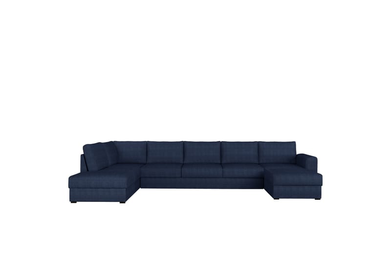 Taberk Bäddsoffa med Divan och Schäslong 5-sits i Chenille, Blå