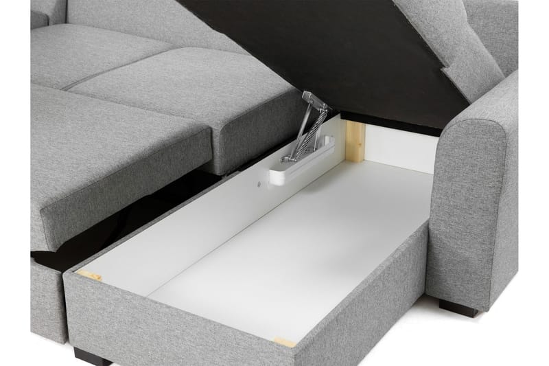 Taberk Bäddsoffa med Divan och Schäslong 5-sits i Chenille - Blå - Möbler - Vardagsrum - Bäddsoffor - U bäddsoffa