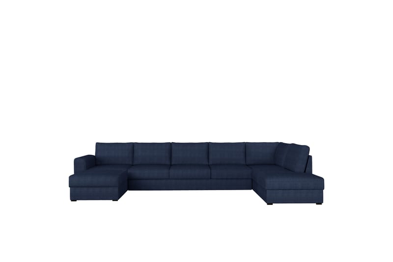 Taberk Bäddsoffa med Divan och Schäslong 5-sits i Chenille - Blå - Möbler - Vardagsrum - Bäddsoffor - U bäddsoffa