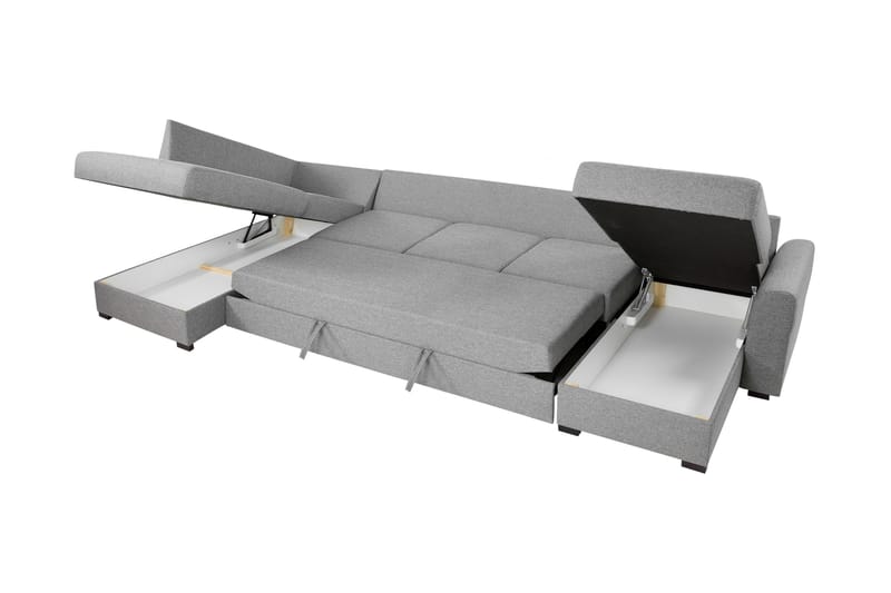 Taberk Bäddsoffa med Divan och Schäslong 5-sits i Chenille - Orange - Möbler - Vardagsrum - Bäddsoffor - U bäddsoffa