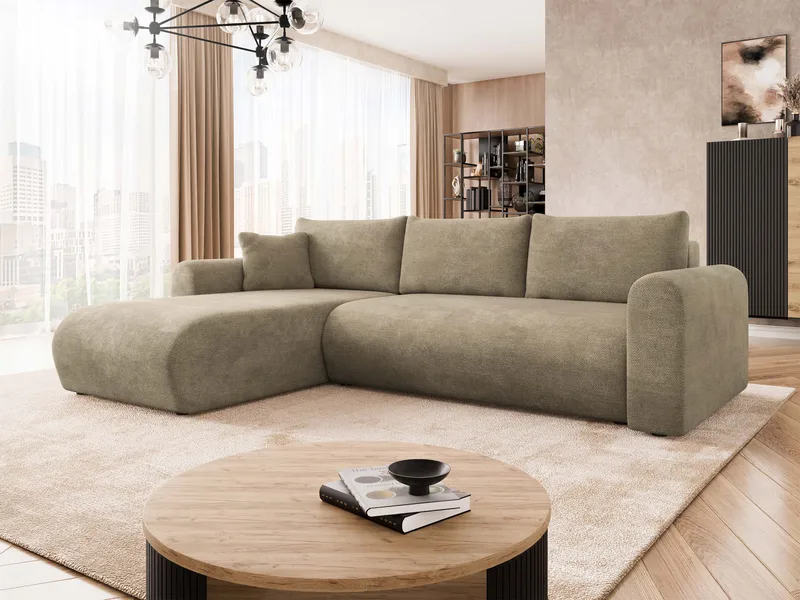 Tacon 3-sits Bäddsoffa med divan - beige - Möbler - Vardagsrum - Bäddsoffor - Hörnbäddsoffa