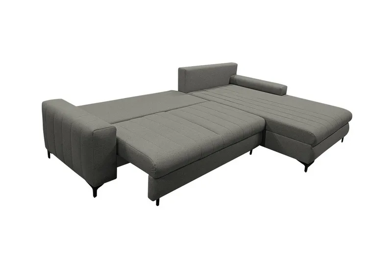Talby 3-sits Höger Bäddsoffa 135x255 cm med Förvaring i Tyg - Grå - Möbler - Vardagsrum - Bäddsoffor