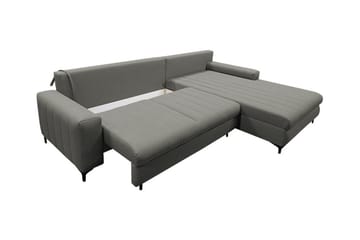 Talby 3-sits Höger Bäddsoffa 135x255 cm med Förvaring i Tyg - Grå - Möbler - Vardagsrum - Bäddsoffor
