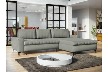 Talby 3-sits Höger Bäddsoffa 135x255 cm med Förvaring i Tyg - Grå - Möbler - Vardagsrum - Bäddsoffor