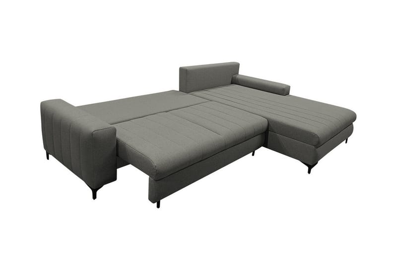 Talby 3-sits Höger L-formad Hörnbäddsoffa 135x255 cm med Förvaring i Tyg - Grå - Möbler - Vardagsrum - Bäddsoffor