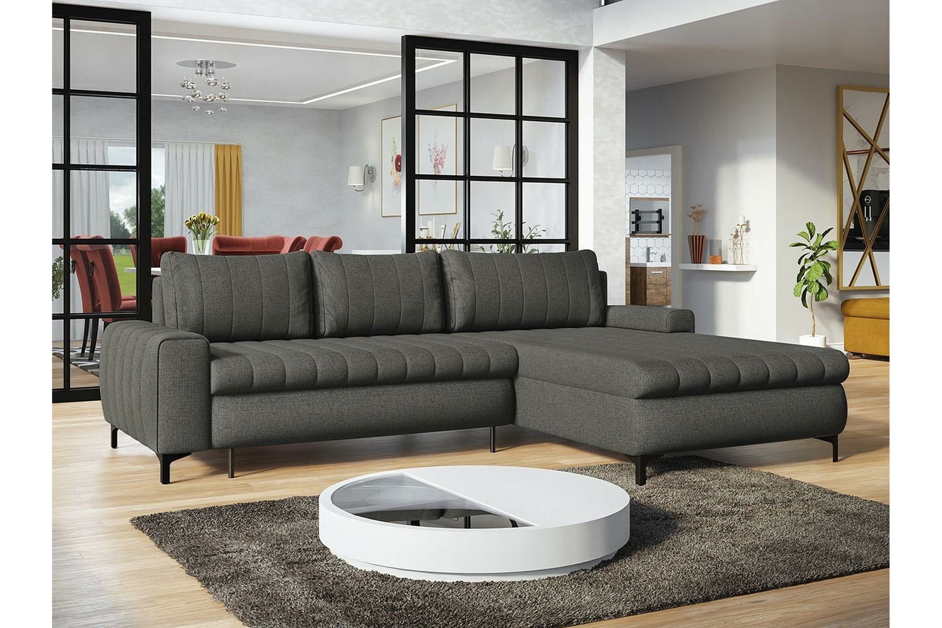 Talby 3-sits Hörnbäddsoffa Mörkgrå - Möbler - Vardagsrum - Bäddsoffor - Hörnbäddsoffa
