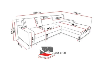 Talby 3-sits Hörnbäddsoffa - Möbler - Vardagsrum - Bäddsoffor