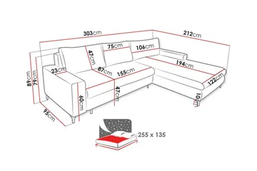 Talby 3-sits Hörnbäddsoffa - Möbler - Vardagsrum - Bäddsoffor