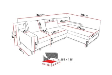 Talby 3-sits Hörnbäddsoffa - Möbler - Vardagsrum - Bäddsoffor
