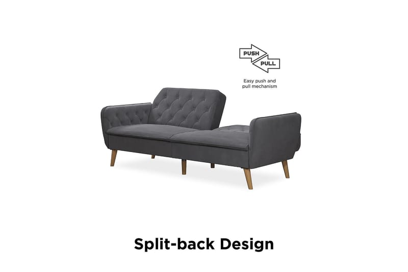 TALLULAH 2-sits Bäddsoffa Grå - Novogratz - Möbler - Vardagsrum - Bäddsoffor - 2-sits bäddsoffa